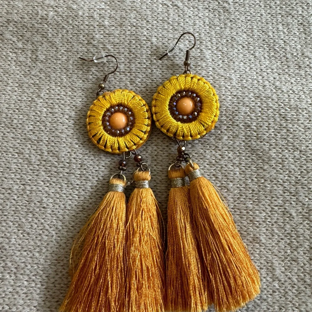 Yellow earrings - Picture 3 of 3